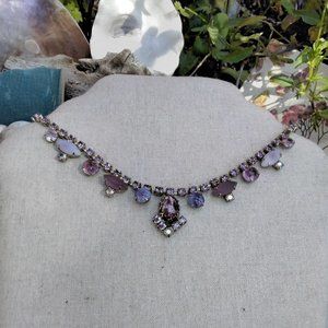 1940's Vintage Multi-Stone Royal Purple Collar Necklace